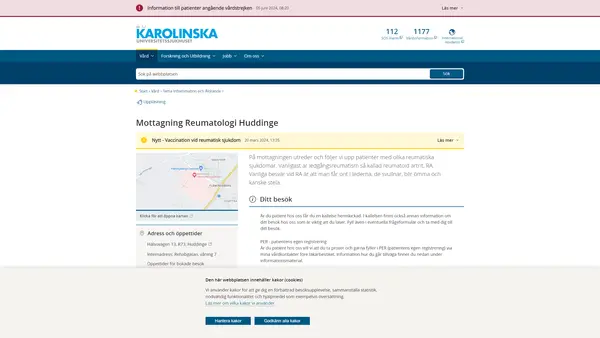 Mottagning Reumatologi Huddinge, Karolinska Universitetssjukhuset