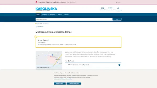 Mottagning Hematologi Huddinge, Karolinska Universitetssjukhuset