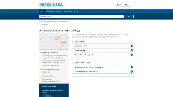 Mottagning Arbetsterapi Huddinge, Karolinska Universitetssjukhuset