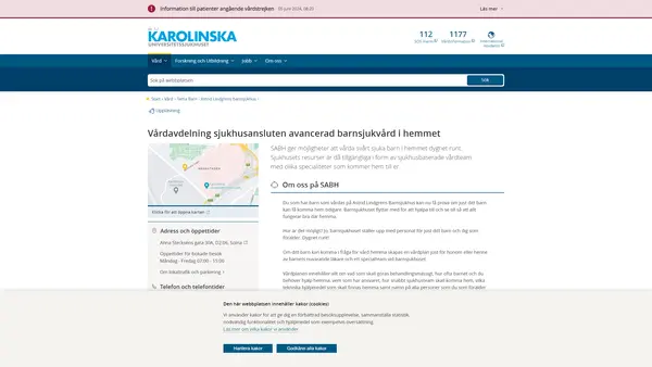 Mottagning Barn SABH Solna, Karolinska Universitetssjukhuset