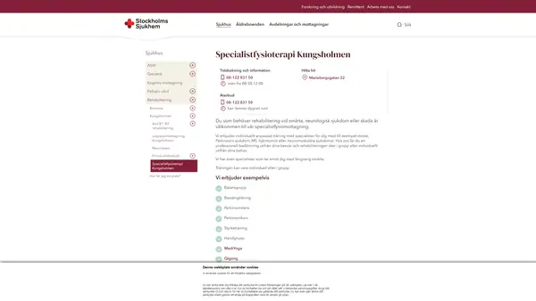 Specialistfysioterapi Kungsholmen - Nina Andersson, Stiftelsen Stockholms Sjukhem