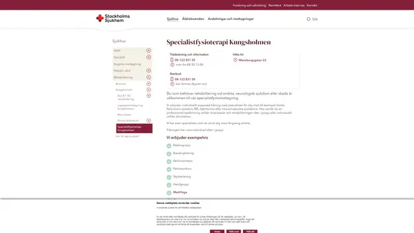 Specialistfysioterapi Kungsholmen - Sara Mattsson, Stiftelsen Stockholms Sjukhem
