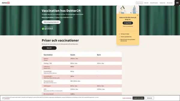 Apoteket Björnen Doktor24 Vaccinationsmottagning