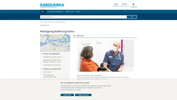 Mottagning Käkkirurgi Solna, Karolinska Universitetssjukhuset
