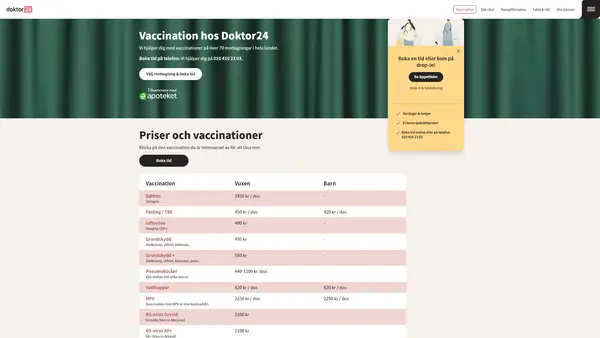Apoteket Arninge Station Doktor24 Vaccinationsmottagning, Täby
