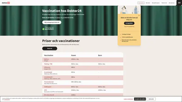 Apoteket Globen Doktor24 Vaccinationsmottagning