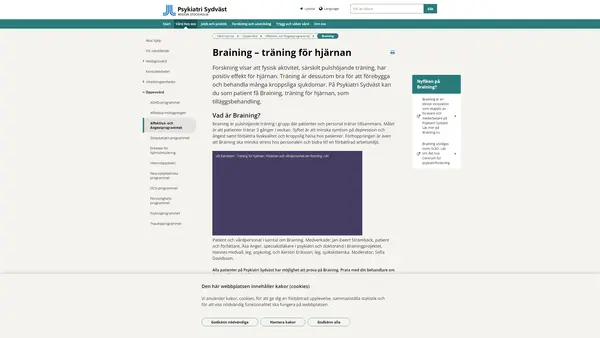 Braining, Psykiatri Sydväst
