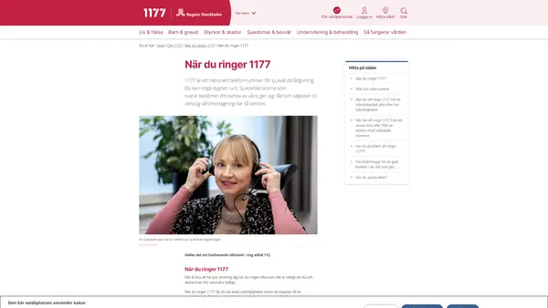 1177 på telefon i Region Stockholm