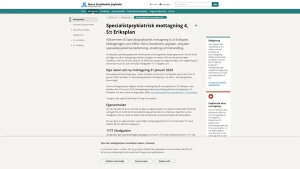 Specialistpsykiatrisk mottagning 4 St Eriksplan