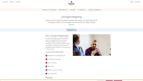 Urologimottagning, Ersta sjukhus