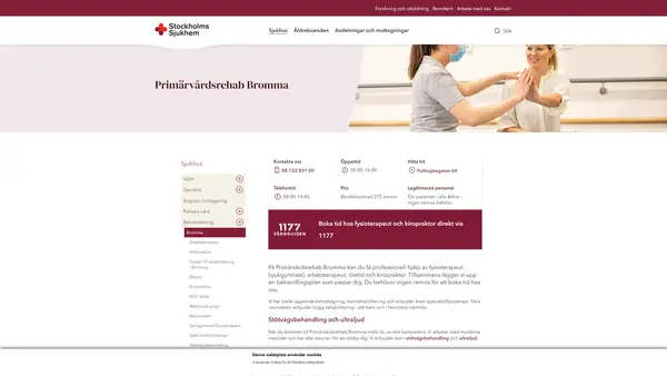 Specialistfysioterapi Bromma - Helena Westerlind Hall, Stiftelsen Stockholms Sjukhem