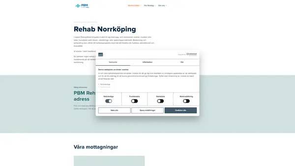 Rehabmottagningen, PBM Rehab Norrköping