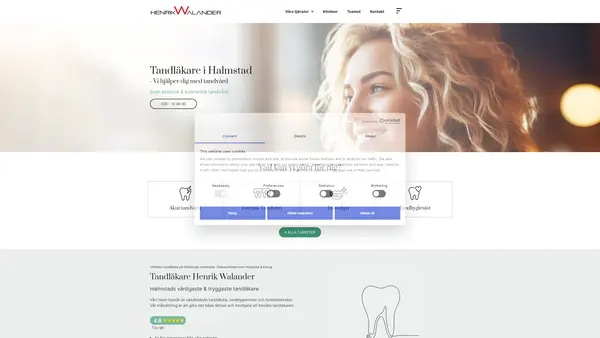 H.W Dental AB Allmäntandläkare Henrik Wallander, Halmstad