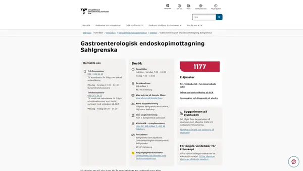 Gastroenterologisk endoskopimottagning Sahlgrenska, Göteborg