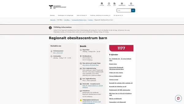 Regionalt obesitascentrum barn, Göteborg