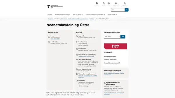 Neonatalavdelning Östra, Göteborg