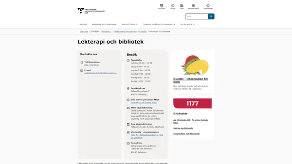 Lekterapi och bibliotek, Göteborg