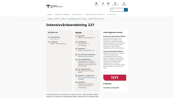 Intensivvårdsavdelning 227, Mölndal