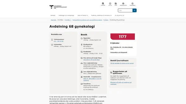 Avdelning 68 gynekologi, Göteborg