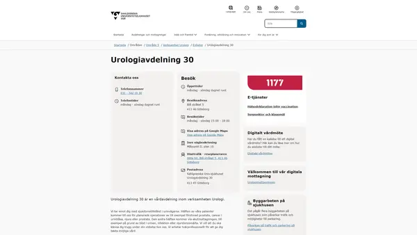 Urologiavdelning 30, Göteborg