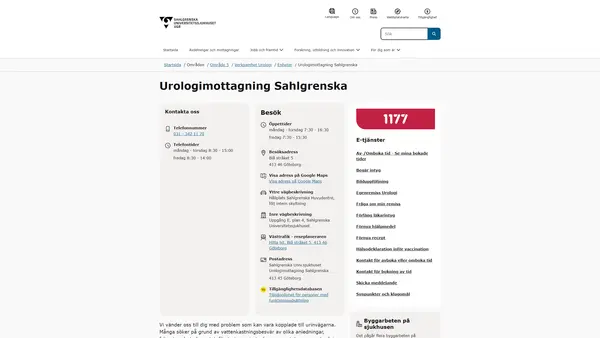 Urologimottagning Sahlgrenska, Göteborg