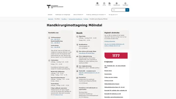 Handkirurgimottagning Mölndal, Mölndal