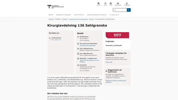 Kirurgiavdelning 136 Sahlgrenska logo