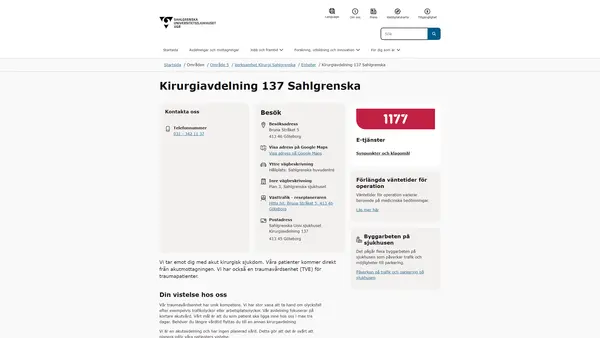 Kirurgiavdelning 137 Sahlgrenska, Göteborg