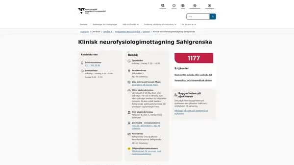 Klinisk neurofysiologimottagning Sahlgrenska, Göteborg