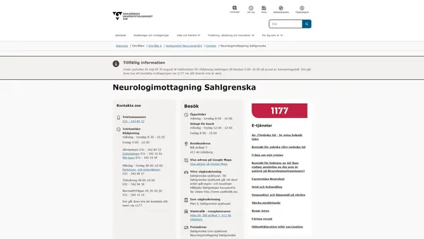 Neurologimottagning Sahlgrenska, Göteborg