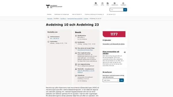 Avdelning 10 och 23, Göteborg