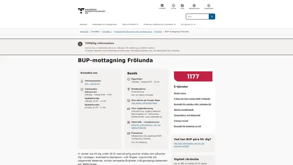 BUP-mottagning Frölunda, Västra Frölunda