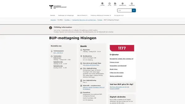 BUP-mottagning Hisingen, Göteborg