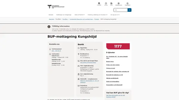 BUP-mottagning Kungshöjd, Göteborg