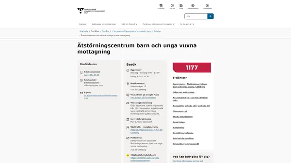 Ätstörningscentrum barn och unga vuxna mottagning, Göteborg