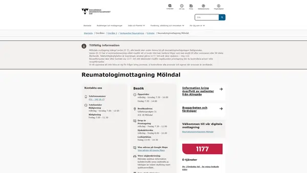 Reumatologimottagning Mölndal, Mölndal