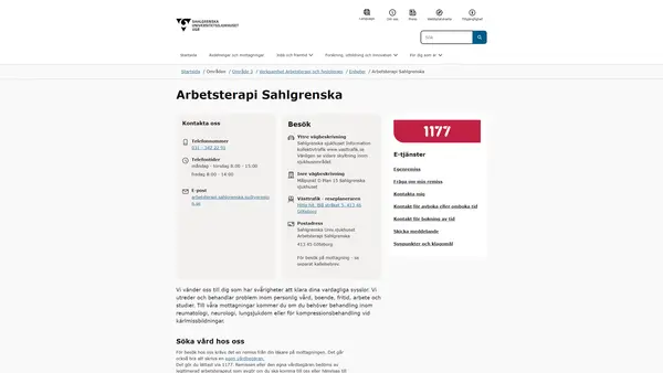 Arbetsterapi Sahlgrenska, Göteborg