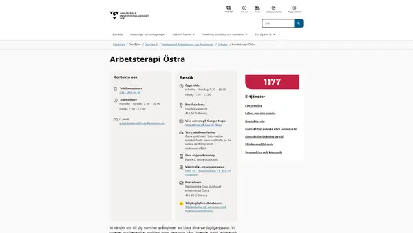 Arbetsterapi Östra, Göteborg