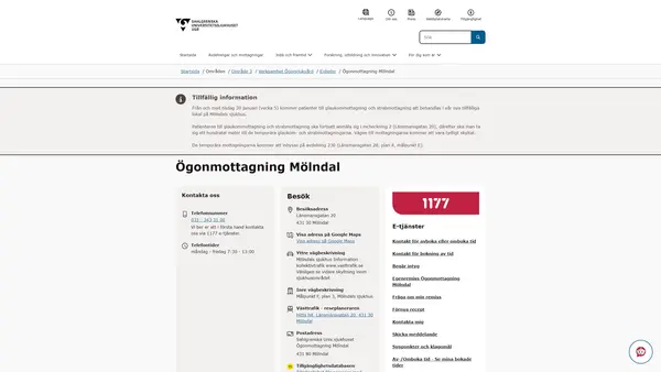 Ögonmottagning Mölndal, Mölndal