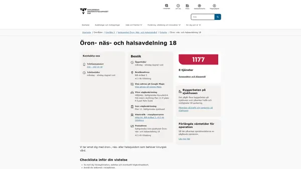 Öron- näs- och halsavdelning 18 logo