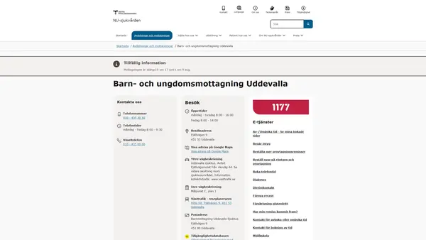 Barn- och ungdomsmottagning Uddevalla sjukhus, Uddevalla