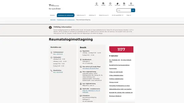 Reumatologimottagning Uddevalla sjukhus, Uddevalla