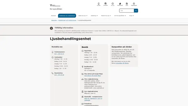 Ljusbehandlingsmottagning Uddevalla sjukhus, Uddevalla