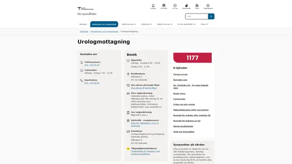 Urologimottagning Uddevalla sjukhus, Uddevalla