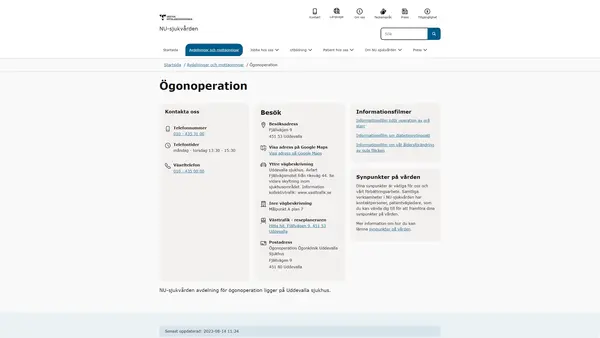 Ögonoperation Uddevalla Sjukhus, Uddevalla