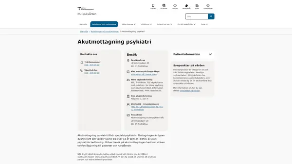 Akutmottagning psykiatri NÄL, Trollhättan