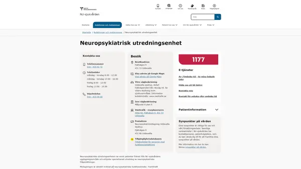 Neuropsykiatrisk utredningsenhet  Uddevalla sjukhus, Uddevalla