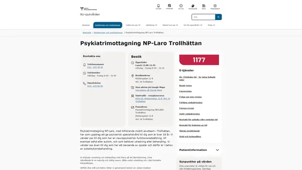 Psykiatrimottagning NP-LARO Trollhättan, Trollhättan