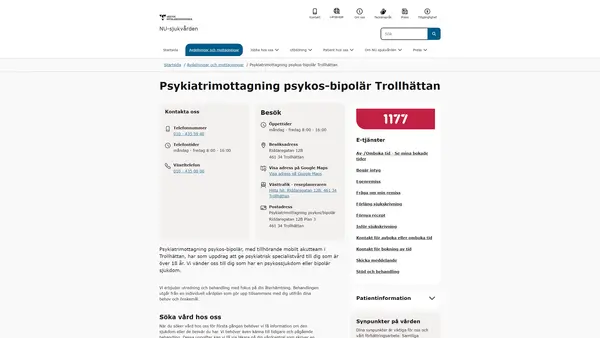 Psykiatrimottagning psykos-bipolär Trollhättan, Trollhättan