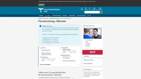 Specialistkliniken för parodontologi Mölndal, Mölndal
